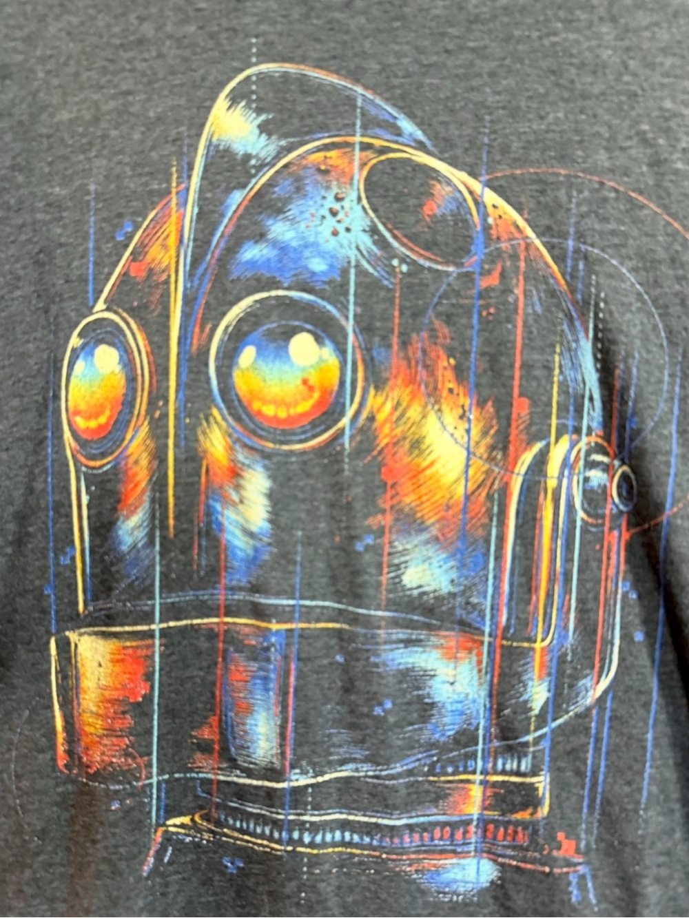 Rare Iron Giant Colorful Giant Sci Fi 90s Movie T-shirt Size